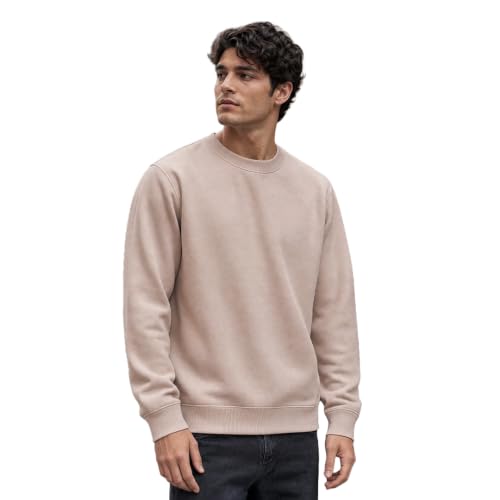 Image of Nobero Sweatshirts for Man Stylish | 280 GSM Rich Cotton Fleece Solid Regular Fit Full Sleeve Sweatshirt for Men | Stylish Casual Wear Winter Crew Neck Sweatshirt for Men