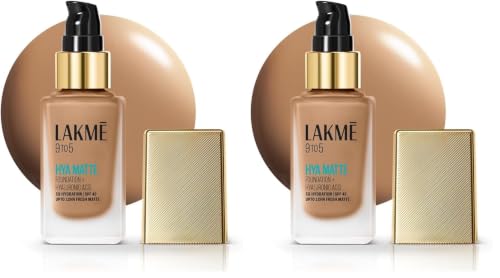 Image of Lakme 9to5 Hya Matte Foundation + Hyaluronic Acid Cool Tan - 25ml (Pack of 2)