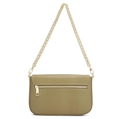 Image of Da Milano Women's Leather Shoulder Bag - Green