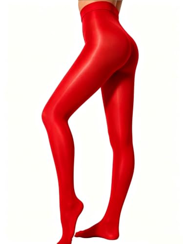 JoyJoyLing Ölig Glanz Tanzstrumpfhose für Damen Glänzende Strumpfhose Hoher Taille Strumpfhosen Shape Tanzen