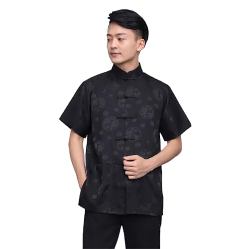 Chinese Tang Suit Traditional Uniform Short Sleeve Top Kungfu Shirt for Men1
