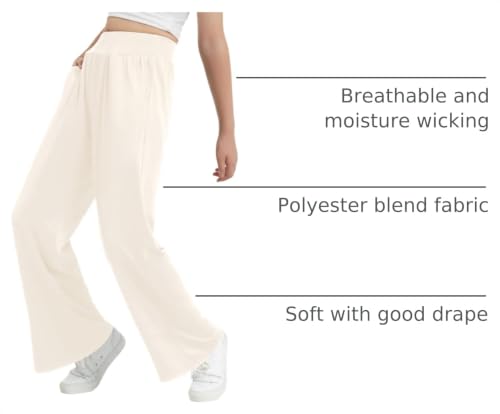 Image of EXARUS 3 Pack Girls Wide Leg Pants Baggy /Tapered Loose Casual Summer | Teen Flowy Tween Beach School Vacation Trousers Youth Junior Preteen Bottoms Lightweight Soft Kids 6-14Y