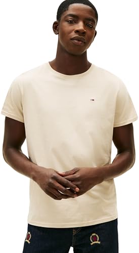 Tommy Jeans Tjm XSLIM Jersey Tee Ext DM0DM04411 S/S T-Shirt, Beige (Sabbia del Golfo), XXL, Beige (Sabbia del Golfo), XXL