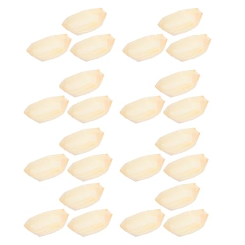 50 platos desechables de madera para sushi, 6 pulgadas miniatura 1