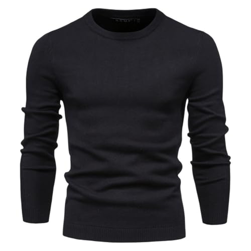 Men's Slim-fit Crew Neck Sweater, Stylish Lightweight Knit, Classic Ribbed Cuffs, Casual and Elegant Sweater2