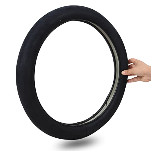 Car Pass Faux Suede Universal Car Steering Wheel Cover - Black #TOP7