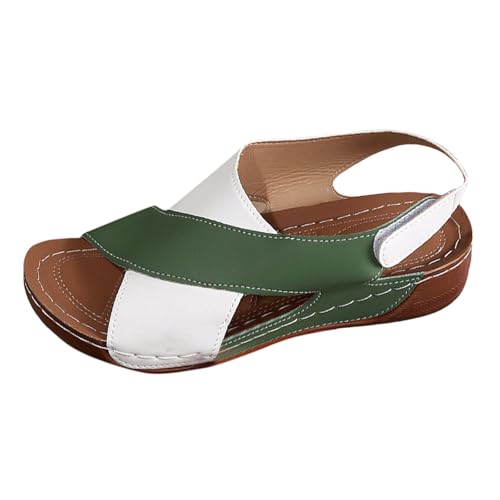 Uwdiohq Sandalias Cómodas Para Caminar Mujer Verano Mujer, Con Pez Y Gruesa, Informales Pulsera (Green, 36) Vestir Comodas Sandalia Ortopedicas Doradas Plataforma Fascitis Plantar Planas