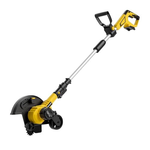 Brushless Lawn Edger Compatible with Dewalt 20V Max Battery, Electric Cordless Edger/Trencher(Tool ONLY) 9’’ Blade, 3 Position Adjustable Depth, 180°Handle, Lightweight with Rear Wheel for Landscaping