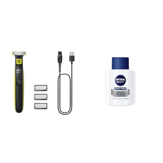 Kit Aparador e raspador OneBlade com 3 pentes + NIVEA MEN Bálsamo Pós Barba Original Protect 100ml
