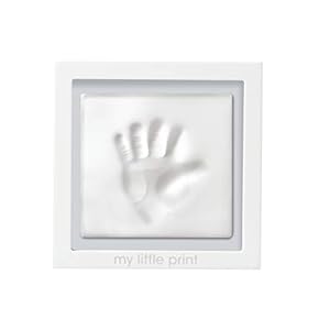 Pearhead Babyprints Clay Keepsake Frame, Newborn Baby Handprint Kit, New Parents Gift, White