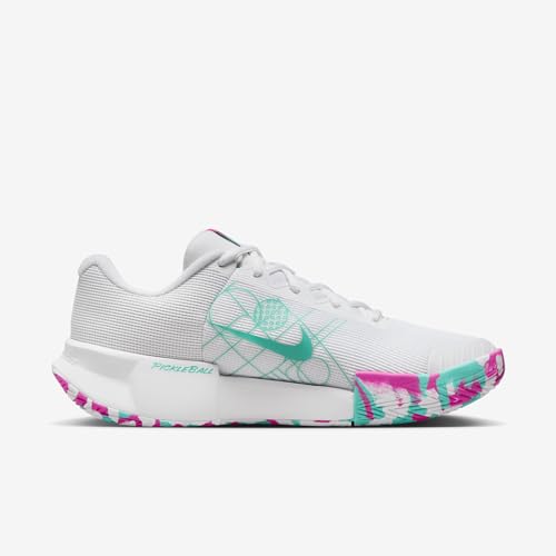 Image of Nike Zoom Challenge Women's Pickleball Shoes (FQ4155-101, White /Alchemy Pink /Retro) Size 10