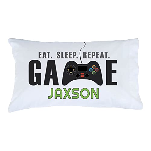 Personalized Planet Eat Sleep Game Repeat Video Gamer Pillowcase with