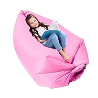 King Mills Inflatable Couch, Anti Leakage Inflatable Couch for Camping, Ideal as Portable Air Couch, Inflatable Chair for Kids, Inflatable Beach Chair for Kids and Teens, Pink