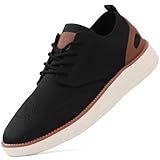 ABCDZZ Mens Casual Dress Sneakers Oxfords Mesh Breathable Wear Breeze Shoes for Men Lightweight Urban Walking Shoes Fashion Business, Black 12.5