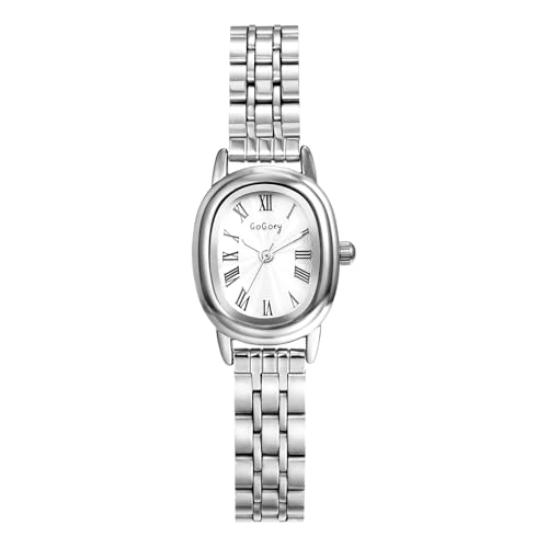 Montre ovale pour femme en acier doré au design délicat et raffiné