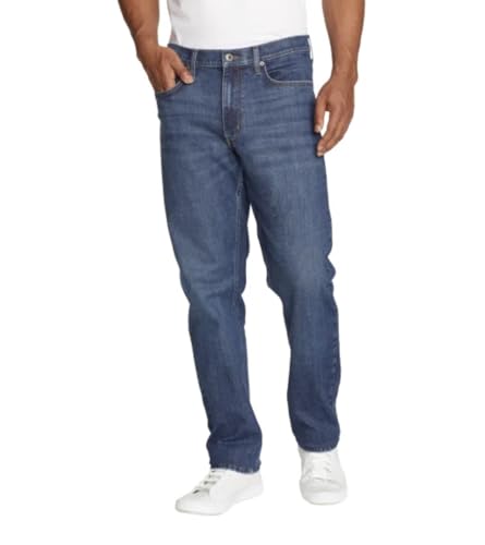Eddie Bauer Men’s Regular Fit Two-Way Stretch Jean (Blue, 32W x 34L)
