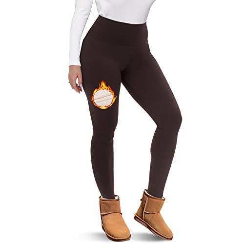 CAMPSNAIL Fleece-gefütterte Leggings für Damen - hohe Taille, weiche Bauchkontrolle, Winter-Thermo-Yogahose für Wandern, Workout Cover