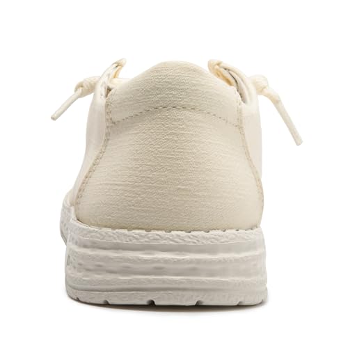 Image of Women's Canvas Loafers, Comfortable Slip-On Walking Shoes | Breathable Fabric Upper, Flexible Boat-Shoe Styling, Easy On and Off for Errands, Travel, Commuting and Everyday Wear
