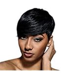 WTB Hair Short Synthetic Wigs For Black Women Black Cosplay Wigs with Free Wig Cap
