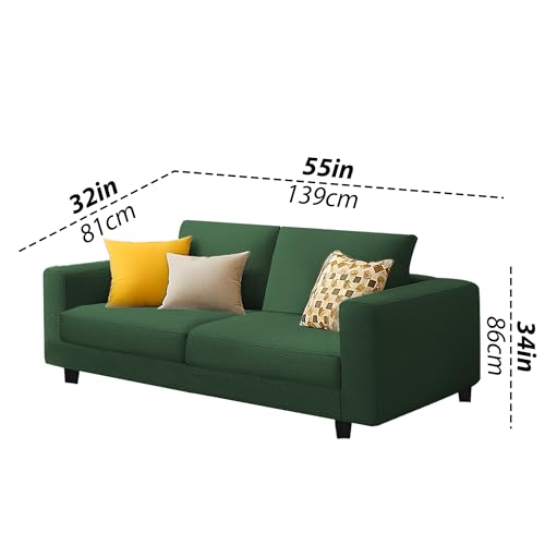 Image of Galib 2 Seater Sofa Set for Living Room (Green Fabric) Premium Fabric Sofa Set