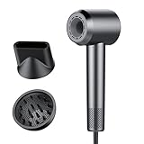 Secador de Pelo, Secador Pelo Profesional Iónico Portátil 160000 RPM, Secado Rápido, 500M Iones, Control de Temperatura, Con Difusor Magnético y Boquilla, 4 Niveles de Temperatura y 3 Velocidades