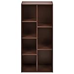 Amazon Basics 7 Cube Organizer Bookcase, Storage Shelves, Book Shelf, Espresso, 9.3"D x 19.5"W x 41.7"H - Image 4