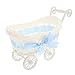 STOBOK Wicker Stroller Decoration Rattan Baby Carriage Baby Doll Stroller Woven Flower Basket Baby Shower Centerpiece Stroller for Baby Shower Party Favors Sky- blue