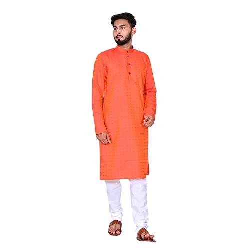 RICHART linen Cotton kurta for men, ethnic tradtional wear, cotton printed kurta pyjama thread weaving kurta set men