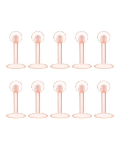 [From da Phactory] フロム ダ ファクトリー シークレットピアスシリーズ ラブレットピアス 10本セット 軟骨ピアス (14G, シャフト6mm, ボール3mm,カラー スキンカラー)の商品画像（Amazon）
