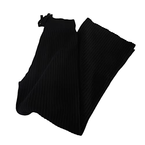 Pantalon en tricot solide à jambes larges style minimaliste coréen