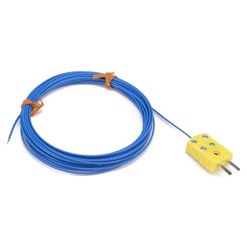 Sensor de temperatura tipo K con termopar de cabezal y cable PTFE de 5m 4