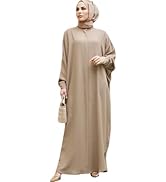ODIZLI Women's Ramadan Abaya Muslim Batwing Sleeve Shirt Prayer Dress Kaftan Dubai Islamic Loose ...