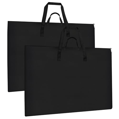 Image of ZKOO 24 x 36 Inch Art Portfolio Bag, Large Size Art Case Light Weight Waterproof Poster Board Storage Bag, Studio Portfolio Tote for Artwork, Poster, Sketch Drawing, Canvas (Black, 2 Pack)