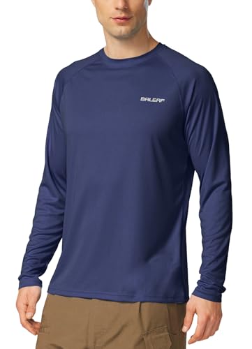 baleaf Men's Long Sleeve Swim Shirts Rash Guard UV Sun Protection SPF T-Shirts UPF 50+ Quick Dry Swimming Fishing Bluish Violet Size L