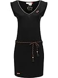 Ragwear Damen Kleid Dress Sommerkleid Strandkleid Jerseykleid Freizeitkleid Slavka Black21 Gr. M