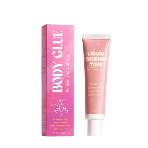 Body glue for Skin & Clothing Lip-Gloss-Like Precision Tip 12H Hold