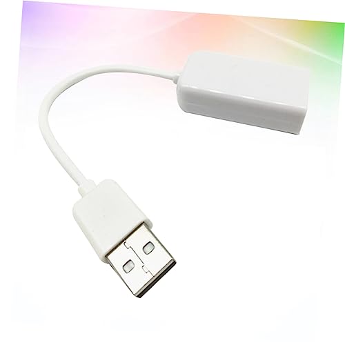 TEHAUX USB Channel Sound Card Adapter with Cable for Laptops Notebooks Driverless Virtual Audio Effect Compatible with Windows and White
