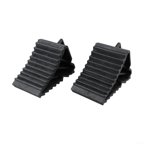 babominimer Cuñas de rueda de freno resistentes para remolques sin frenos, caravanas, caravanas y remolques de barco, paquete de 2 cuñas antideslizantes de plástico ABS con asas para seguridad del