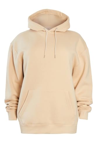 Pull à capuche surdimensionné en polaire uni pour femme taille 38-46