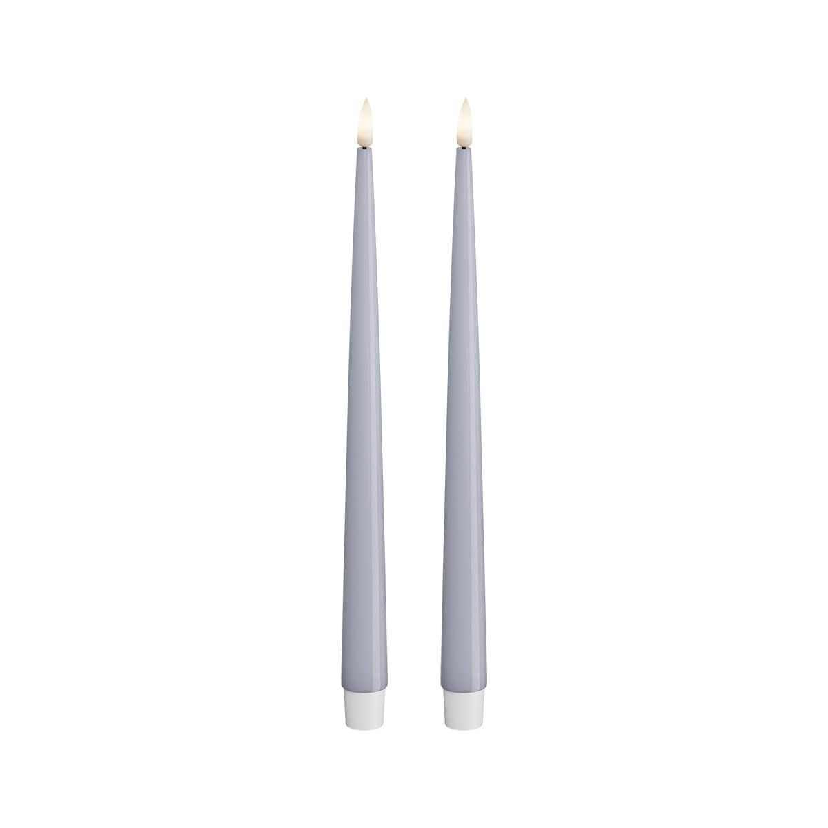 Deluxe Homeart Indoor Flameless LED Dinner Candle - Set of 2 - with Real Flame™ Technology - Battery Powered Candle (28 cm, Dust Blue)