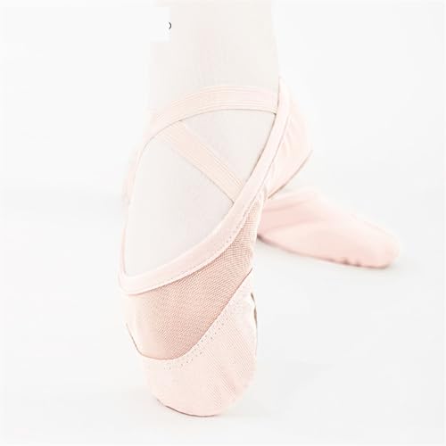 YGSGJSP Zapatillas de Ballet Bailarina Ballet Zapatos de Ejercicio Ballet Danza Pisos Suaves Mujeres Rosa Tela de Malla elástica Zapatos Deportivos de Mujer(Pink,37)