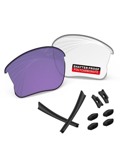 Image of PRO+ Polycarbonate Replacement Lenses & Rubber Kits /Nose Pads for Oakley Flak Series Sunglasses