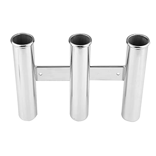 Support de canne à pêche en acier inoxydable triple tube finition miroir pour yacht