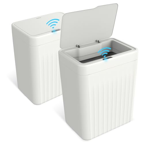 Lote de 2 Canecas de Basura Automáticas de 4 Galones Blanco