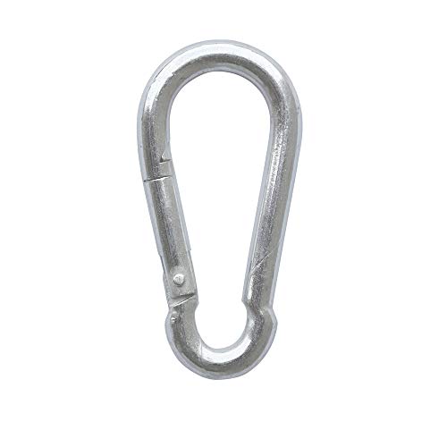 Vispronet Steel Carabiner Snap Hook – Heavy Duty Steel Construction – 3.6in x 1.8in x 0.4in – Use for Hooking Household Items, Keychains, Hanging Up Signage, DIY Projects, and More