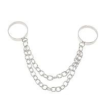 Garneck 2 pezzi Punk con Regolabile Anello Goth Doppia per Donna Leggeri e Resistenti per Feste e Club