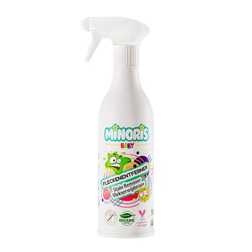 Minoris Détachant Bébé - Puissant contre les Taches, Doux pour la Peau Sensible | Bio, Minéral, Vegan | Sans Sulfates ni Parabènes | 500 ml