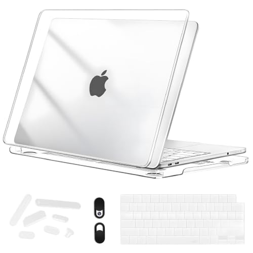 Image of Hard Shell Case Compatible with MacBook Neo 13 Inch 2026 Release Model A3404 with A18 Pro Chip Crystal Clear Laptop Cover with Keyboard Cover Dust Plugs and Lens Protective Cap