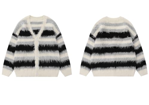 Ptorlio Women's Cardigan Sweaters 2023 Fall Open Front Long Sleeve Button Down Striped Knit Cardigans Outerwear Clubwear4