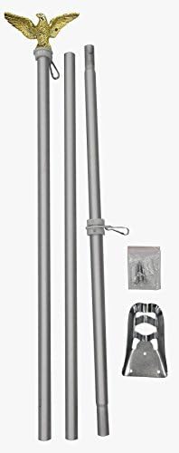 FlagsImp 6 Foot Aluminum Silver Pole with (Eagle)